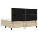 vidaXL LED Box Spring Ágy Világosszürke és fehér 200 x 200 cm