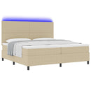 vidaXL LED Box Spring Ágy Világosszürke és fehér 200 x 200 cm