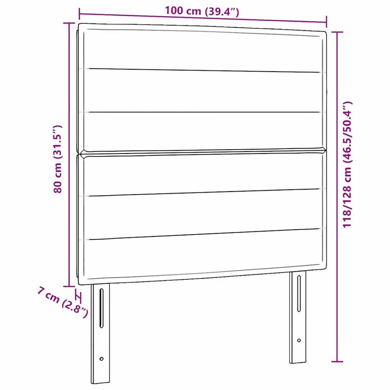 vidaXL Fejtámla fejtámlával Sötétszürke 100 cm Műbőr