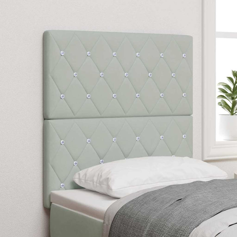 vidaXL Bársony Fejtámla Argyle fejtámlával Világosszürke 80 cm Bársony