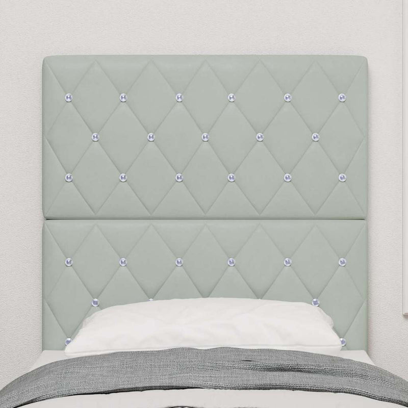 vidaXL Bársony Fejtámla Argyle fejtámlával Világosszürke 80 cm Bársony