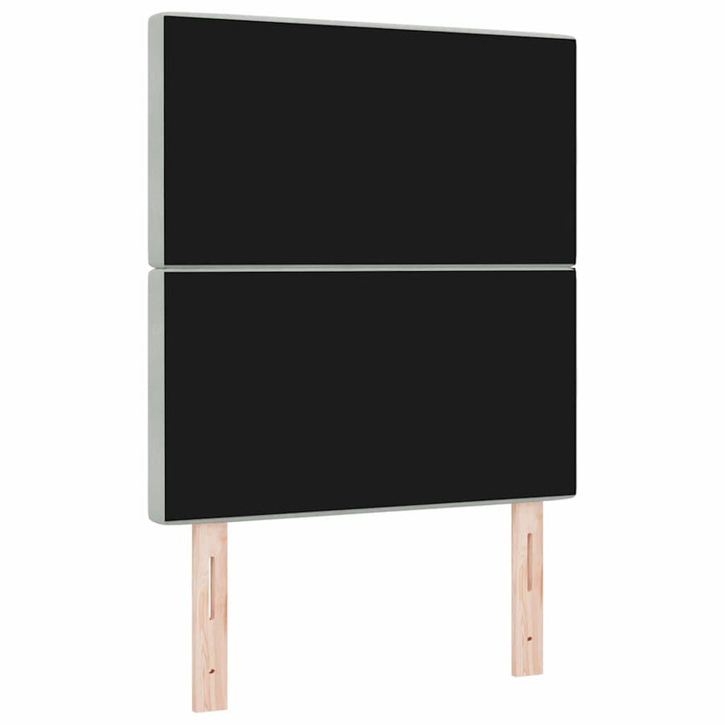 vidaXL Bársony Fejtámla Argyle fejtámlával Világosszürke 80 cm Bársony