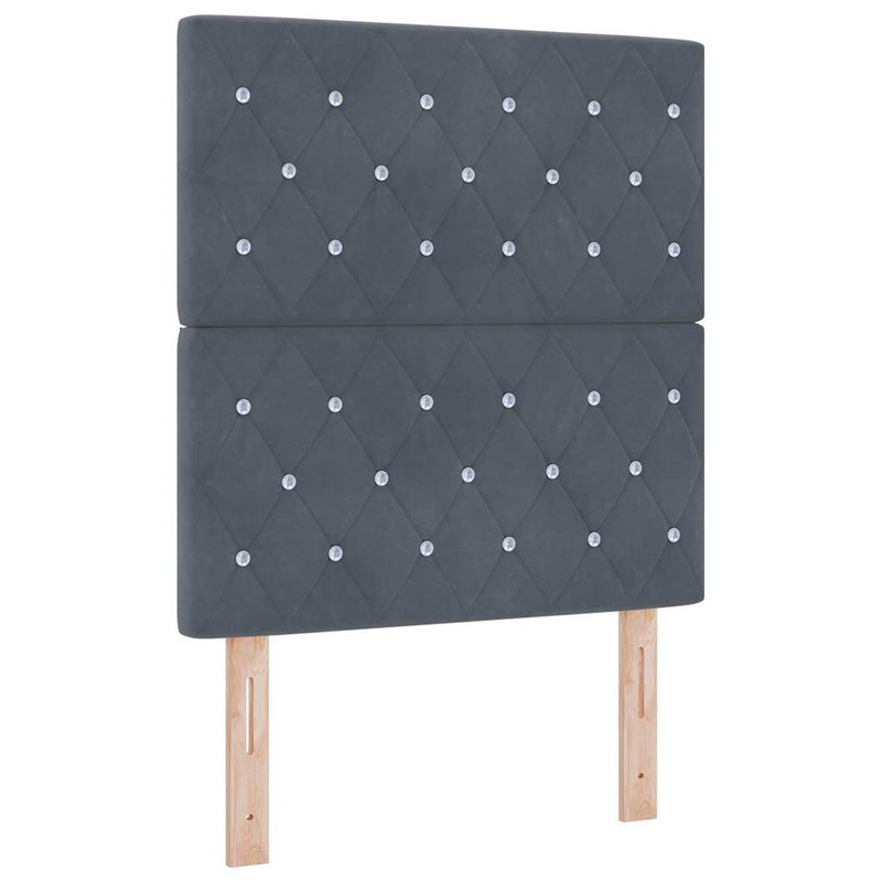 vidaXL Bársony Fejtámla Argyle fejtámlával Sötétszürke 80 cm Bársony
