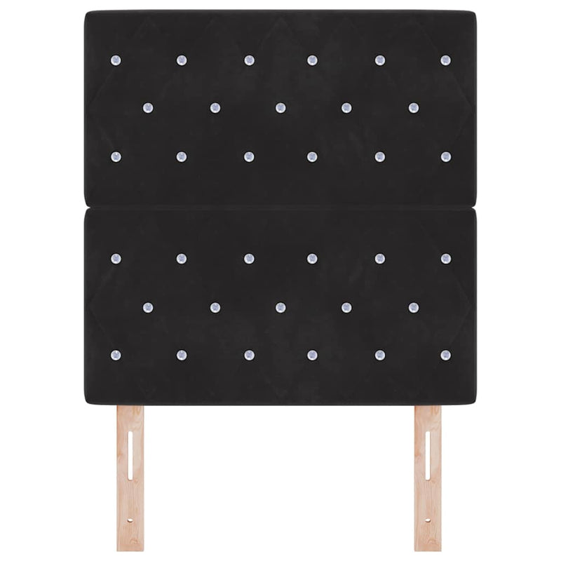 vidaXL Bársony Fejtámla Argyle fejtámlával Fekete 80 cm Bársony