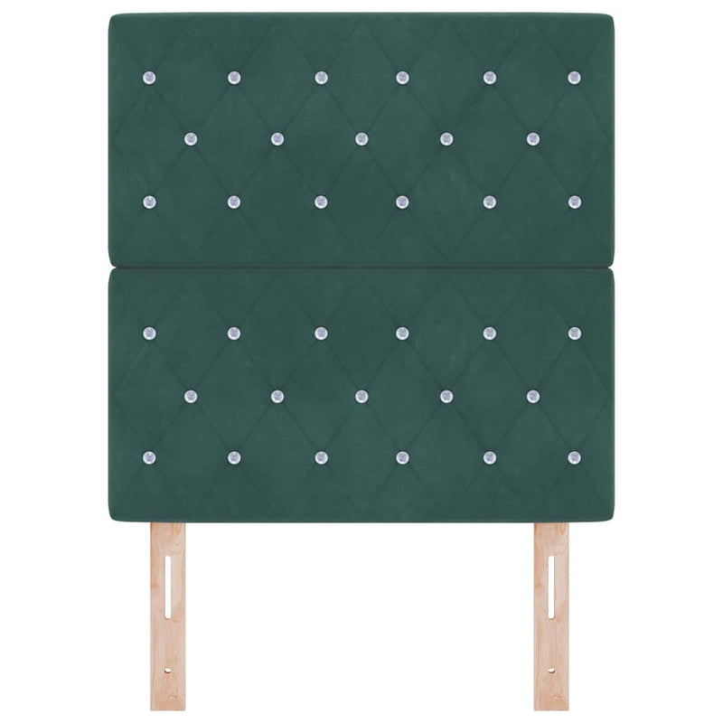 vidaXL Bársony Fejtámla Argyle fejtámlával Sötétzöld 80 cm Bársony