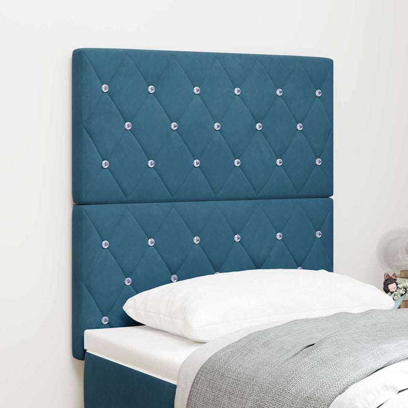 vidaXL Bársony Fejtámla Argyle fejtámlával Sötétkék 80 cm Bársony
