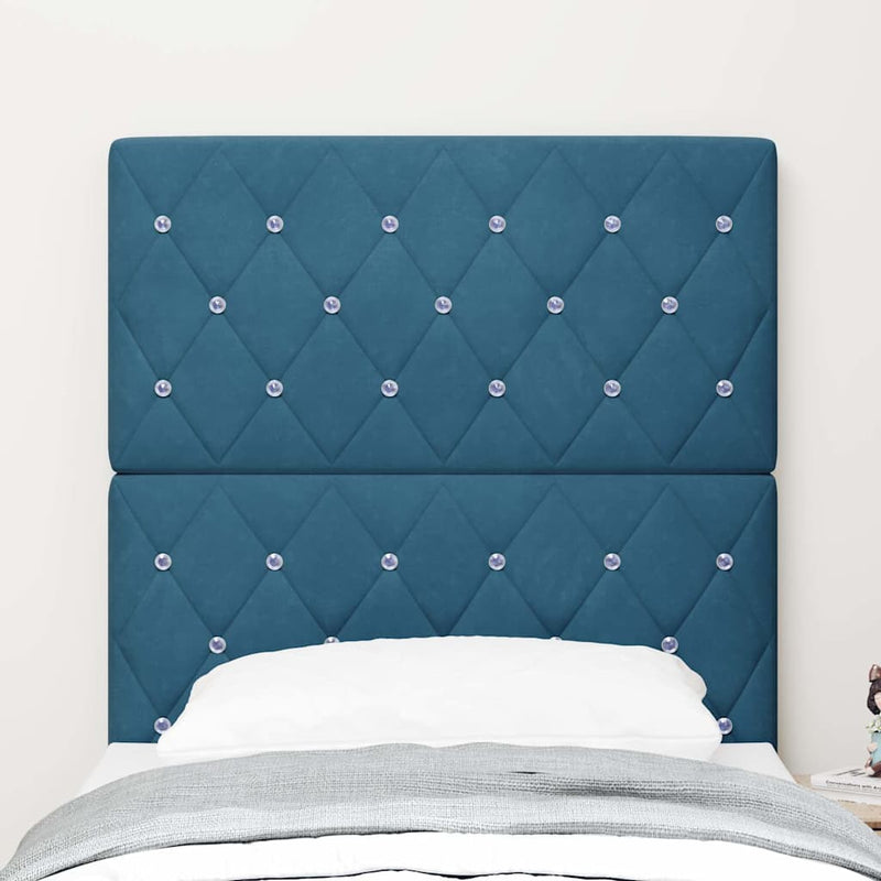 vidaXL Bársony Fejtámla Argyle fejtámlával Sötétkék 80 cm Bársony