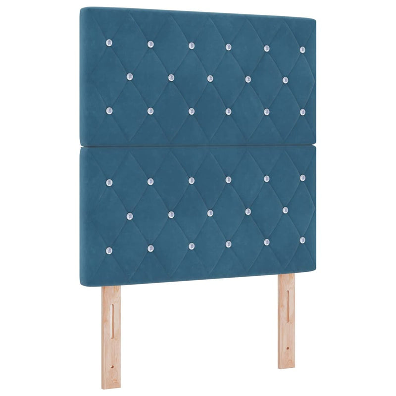 vidaXL Bársony Fejtámla Argyle fejtámlával Sötétkék 80 cm Bársony