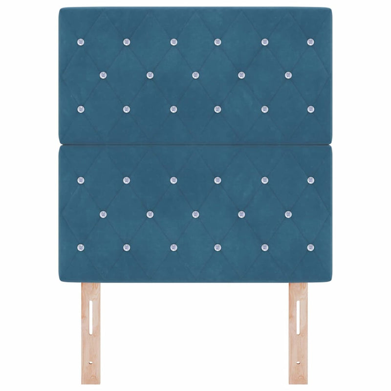vidaXL Bársony Fejtámla Argyle fejtámlával Sötétkék 80 cm Bársony
