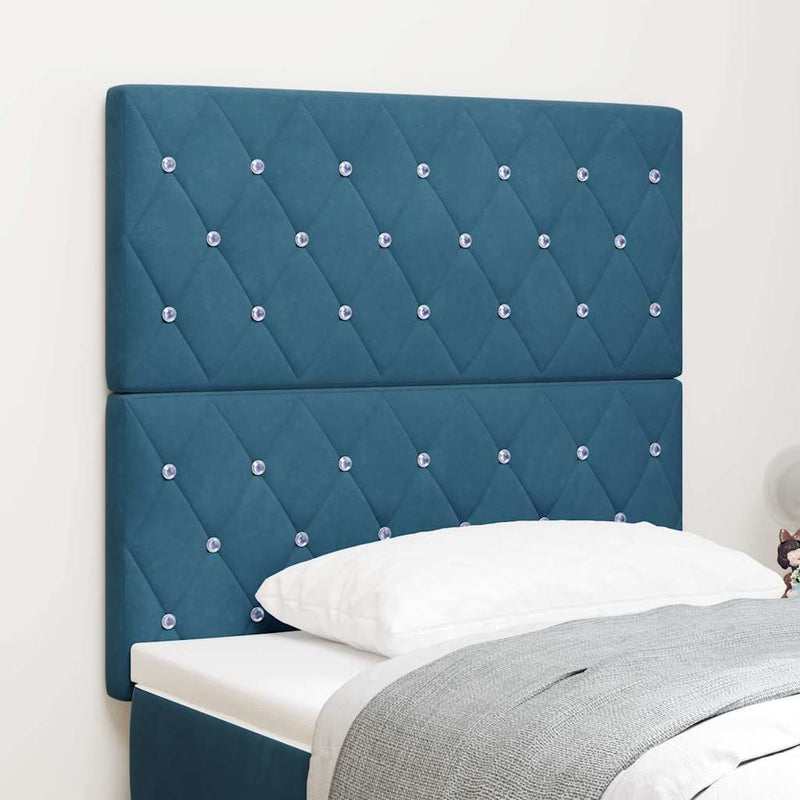 vidaXL Bársony Fejtámla Argyle fejtámlával Sötétkék 90 cm Bársony