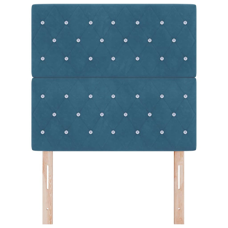 vidaXL Bársony Fejtámla Argyle fejtámlával Sötétkék 90 cm Bársony