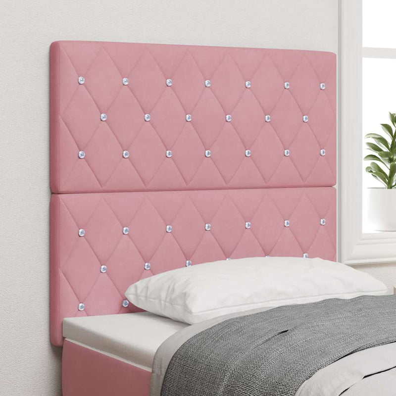vidaXL Bársony Fejtámla Argyle fejtámlával Rózsaszín 90 cm Bársony
