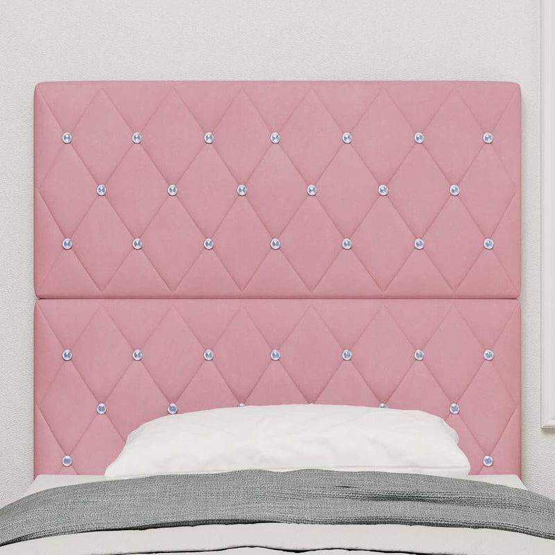 vidaXL Bársony Fejtámla Argyle fejtámlával Rózsaszín 90 cm Bársony