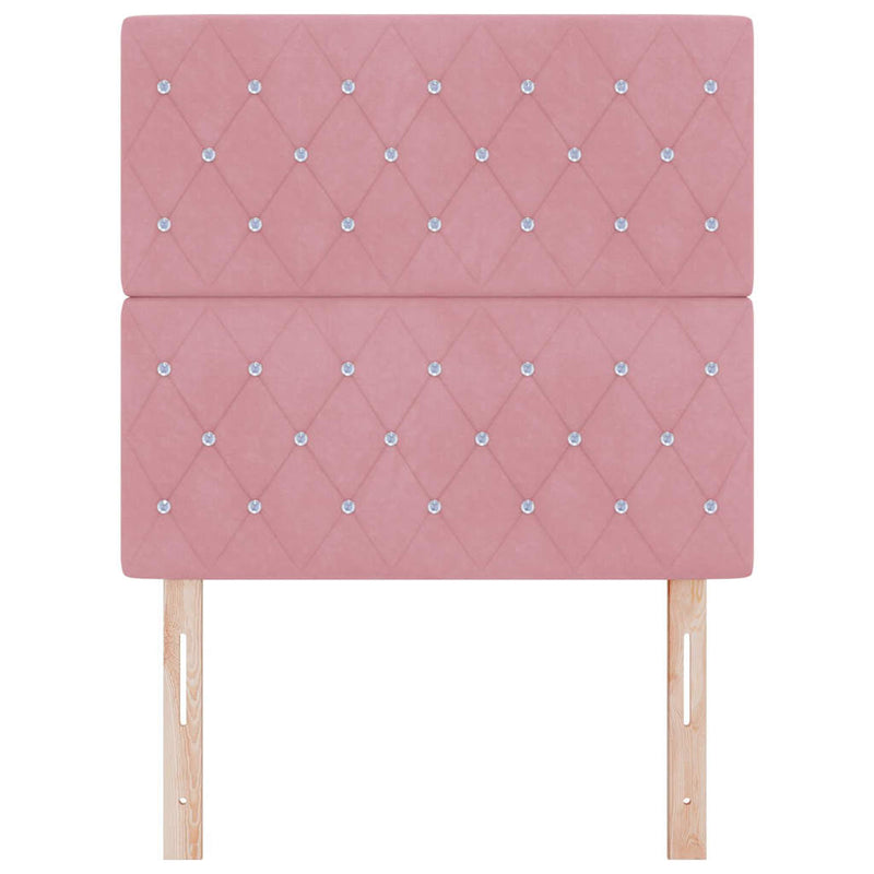 vidaXL Bársony Fejtámla Argyle fejtámlával Rózsaszín 90 cm Bársony