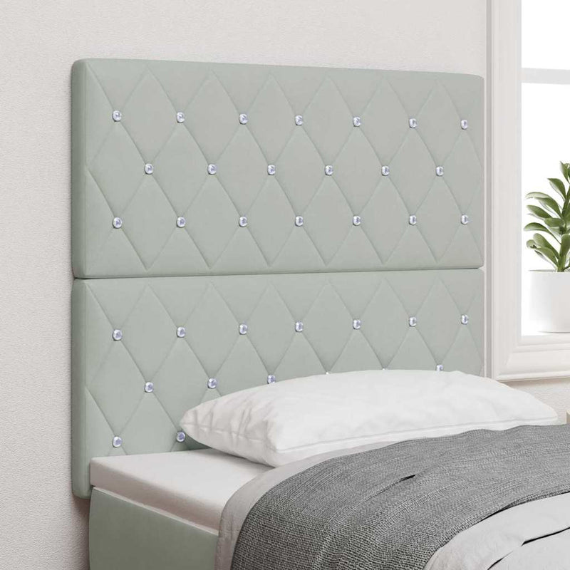 vidaXL Bársony Fejtámla Argyle Világosszürke 100 cm Bársony