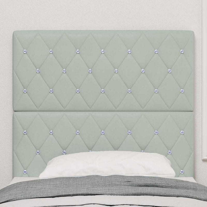 vidaXL Bársony Fejtámla Argyle Világosszürke 100 cm Bársony