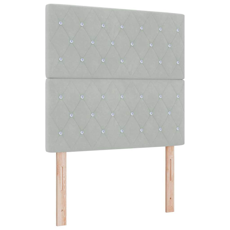 vidaXL Bársony Fejtámla Argyle Világosszürke 100 cm Bársony