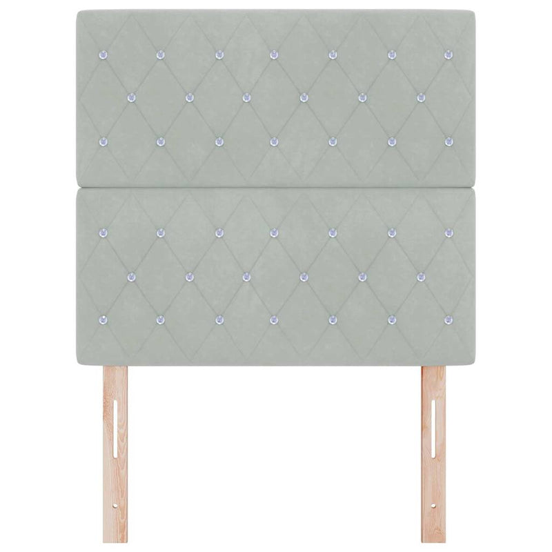 vidaXL Bársony Fejtámla Argyle Világosszürke 100 cm Bársony