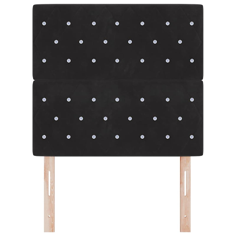 vidaXL Bársony Fejtámla Argyle fejtámlával Fekete 100 cm Bársony