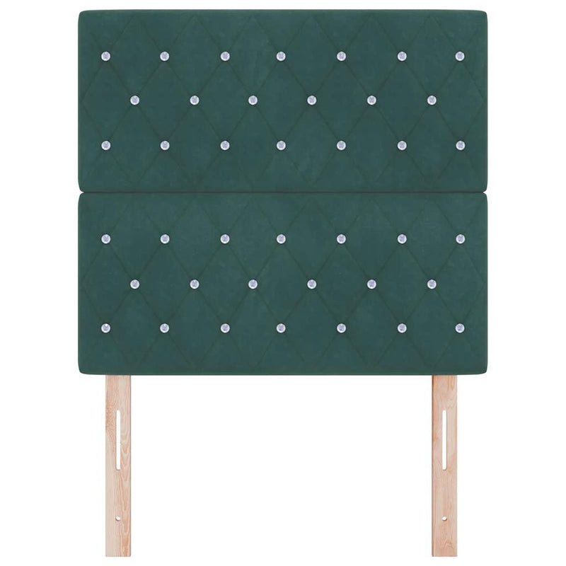vidaXL Bársony Fejtámla Argyle fejtámlával Sötétzöld 100 cm Bársony