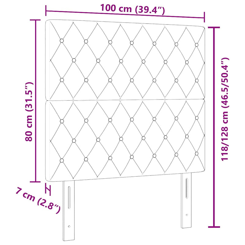 vidaXL Bársony Fejtámla Argyle fejtámlával Sötétzöld 100 cm Bársony
