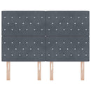 vidaXL Bársony Fejtámla fejtámlával Sötétszürke 140 cm Bársony