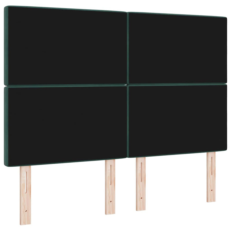 vidaXL Bársony Fejtámla Argyle fejtámlával Sötétzöld 140 cm Bársony