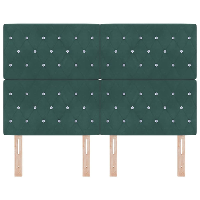 vidaXL Bársony Fejtámla Argyle fejtámlával Sötétzöld 140 cm Bársony