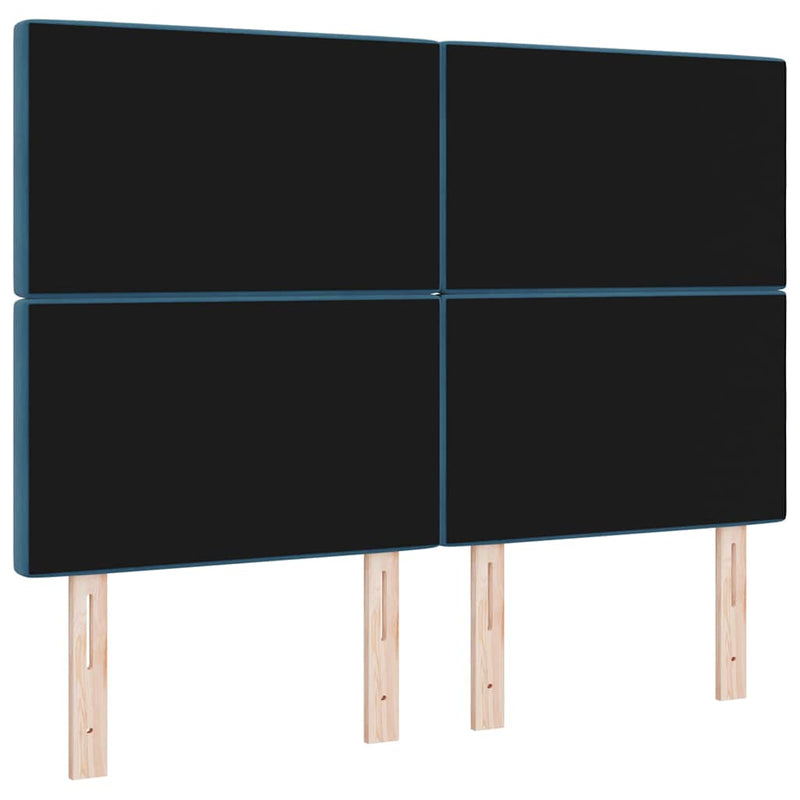 vidaXL Bársony Fejtámla Argyle fejtámlával Sötét kék 144 cm Bársony
