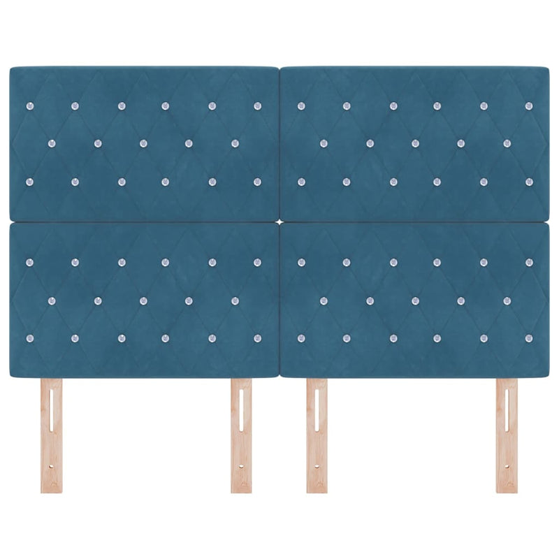 vidaXL Bársony Fejtámla Argyle fejtámlával Sötét kék 144 cm Bársony