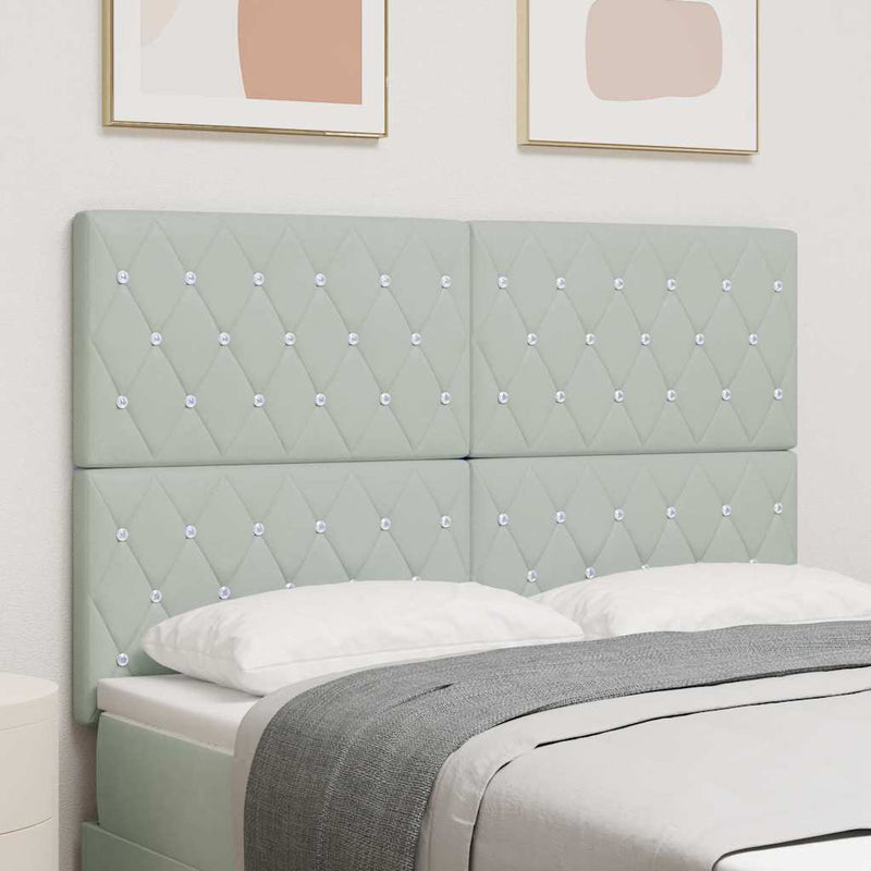vidaXL Bársony Fejtámla Argyle Világosszürke 160 cm Bársony