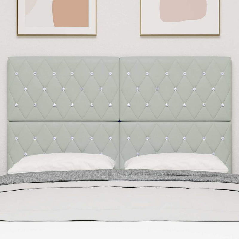 vidaXL Bársony Fejtámla Argyle Világosszürke 160 cm Bársony