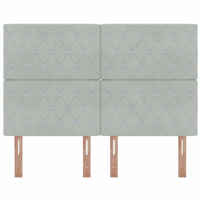 vidaXL Bársony Fejtámla Argyle Világosszürke 160 cm Bársony