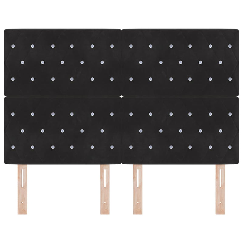 vidaXL Bársony Fejtámla Argyle fejtámlával Fekete 160 cm Bársony