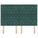 vidaXL Bársony Fejtámla fejtámlával Sötétzöld 160 cm Bársony