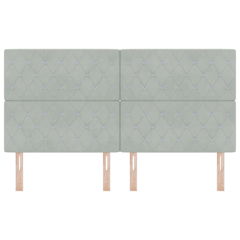 vidaXL Bársony Fejtámla Argyle Világosszürke 180 cm Bársony