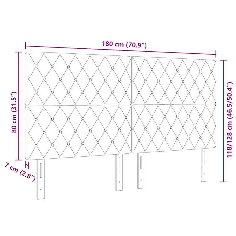 vidaXL Bársony Fejtámla Argyle fejtámlával Sötétszürke 180 cm Bársony