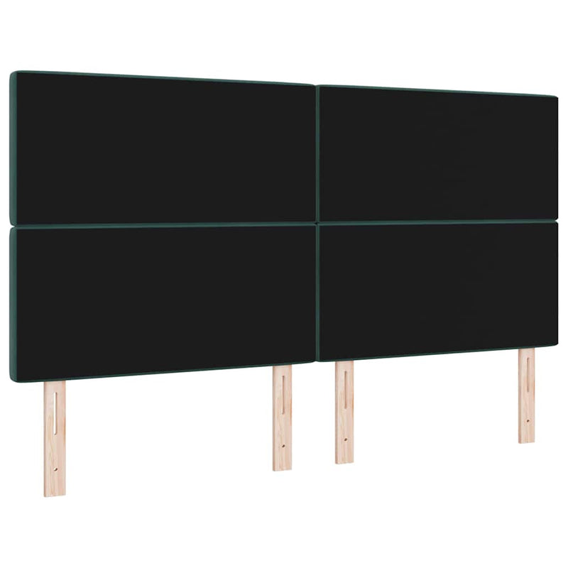 vidaXL Bársony Fejtámla Argyle fejtámlával Sötétzöld 180 cm Bársony