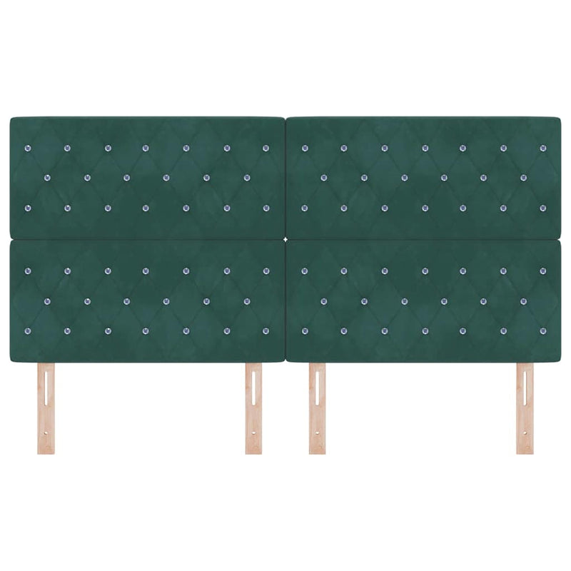 vidaXL Bársony Fejtámla Argyle fejtámlával Sötétzöld 180 cm Bársony