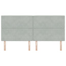 vidaXL Bársony Fejtámla fejtámlával Világosszürke 200 cm Bársony