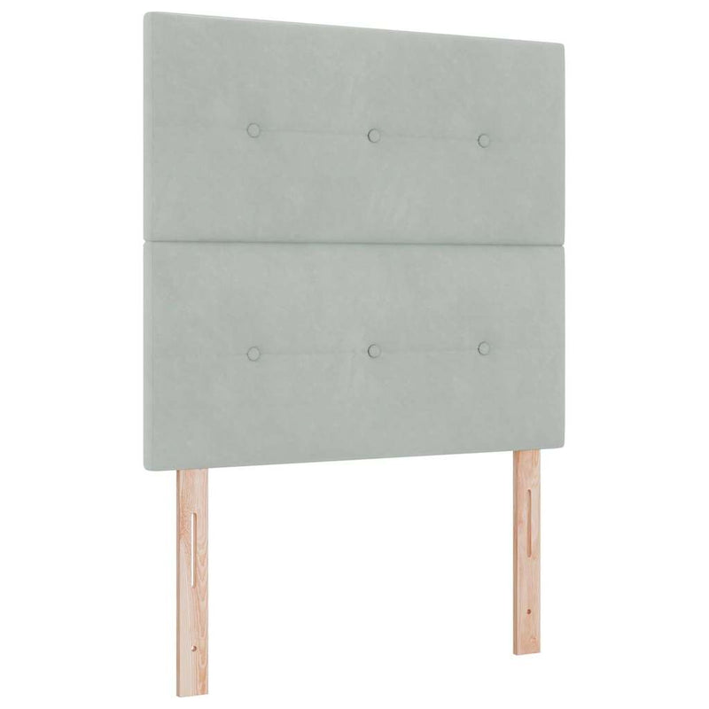 vidaXL Fejtámla Falra szerelhető Világosszürke 80 cm Bársony