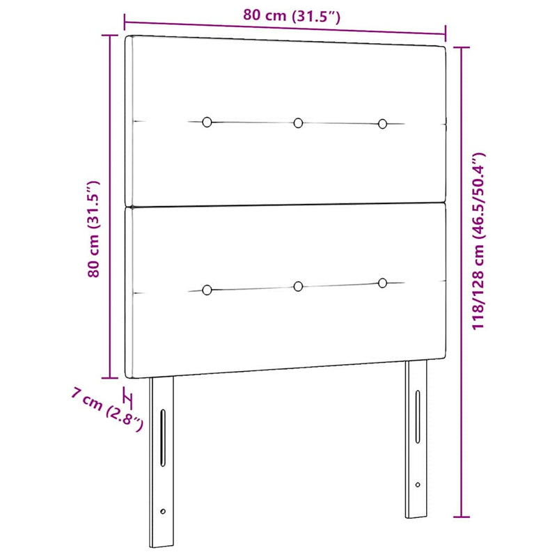 vidaXL Fejtámla Falra szerelhető Világosszürke 80 cm Bársony