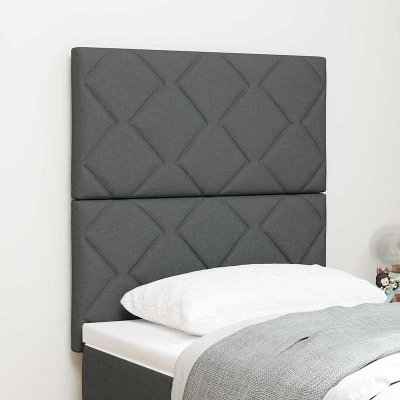 vidaXL Textil Fejtámla Geometrikus Sötétszürke 80 cm szövet