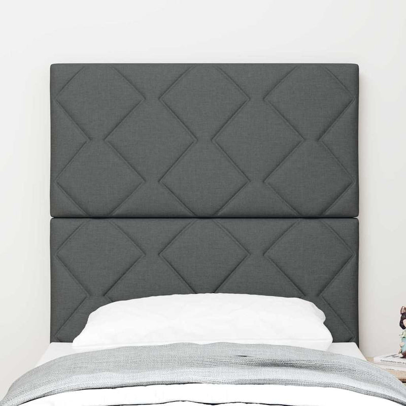 vidaXL Textil Fejtámla Geometrikus Sötétszürke 80 cm szövet