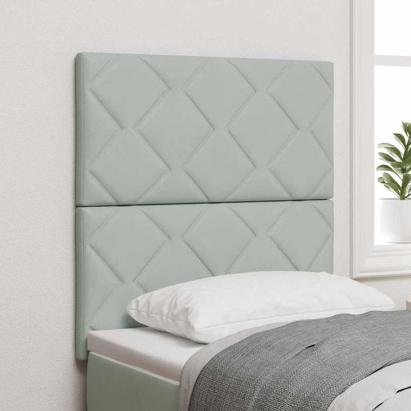 vidaXL Fejtámla Falra szerelhető Világosszürke 80 cm Bársony