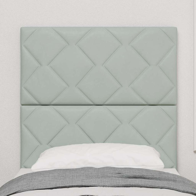 vidaXL Fejtámla Falra szerelhető Világosszürke 80 cm Bársony