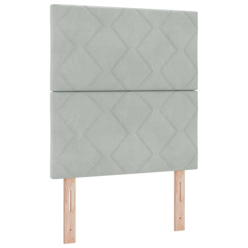 vidaXL Fejtámla Falra szerelhető Világosszürke 80 cm Bársony