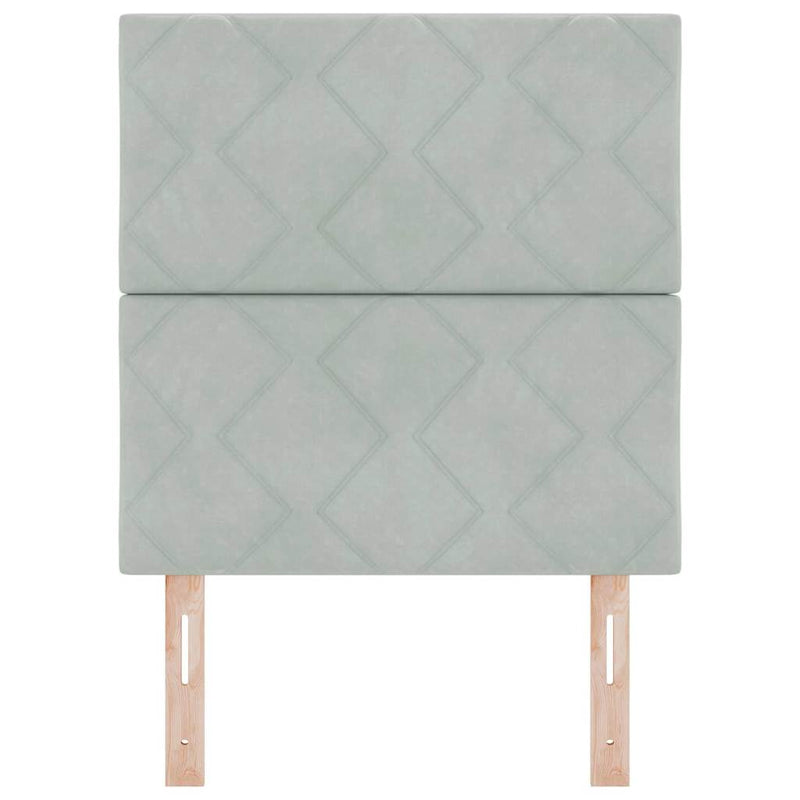 vidaXL Fejtámla Falra szerelhető Világosszürke 80 cm Bársony