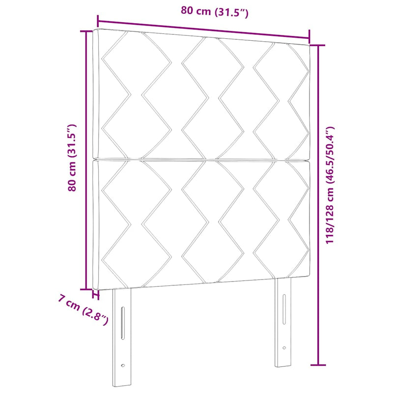 vidaXL Fejtámla fejtámlával Fekete 80 cm Bársony