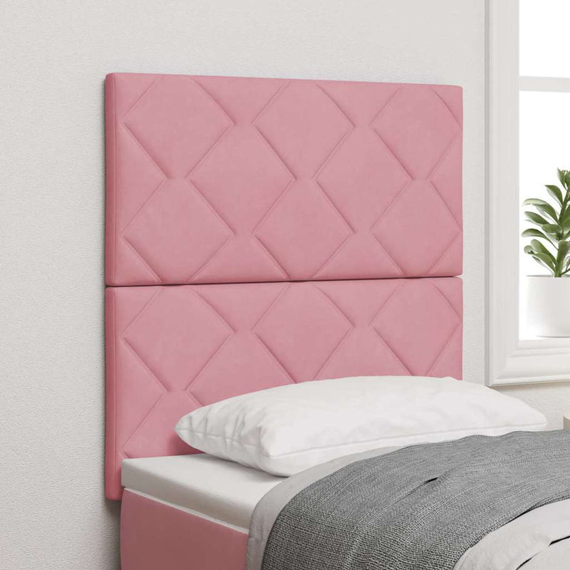 vidaXL Fejtámla Falra szerelhető Geometrikus Rózsaszín 80 cm Bársony